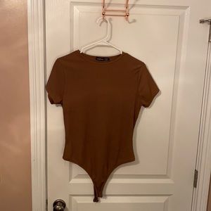 Brown - ribbed - body suit